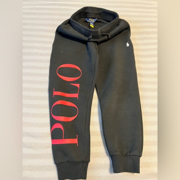 Polo by Ralph Lauren Kids Black Joggers with Red Logo - Picture 2 of 3
